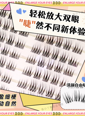 鱼小丫假睫毛绿色底套卡氛围上睫毛自然仿真眼睫毛单簇分段式睫毛