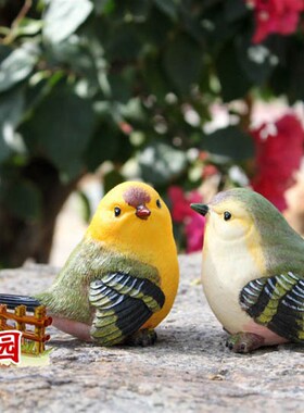 仿真小鸟树脂摆件创意家居装饰 蓝橘鸟田园风格客厅庭院桌面摆设