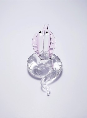 眼镜蛇水晶玻璃创意十二生肖摆件琉璃手工艺仿真动物属相车载饰品