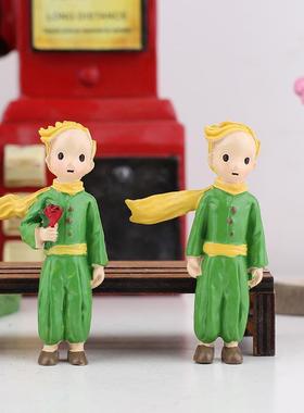 王子小摆件 狐狸蛋糕diy装饰永生花萌粒桌面车载树脂可爱手工摆件