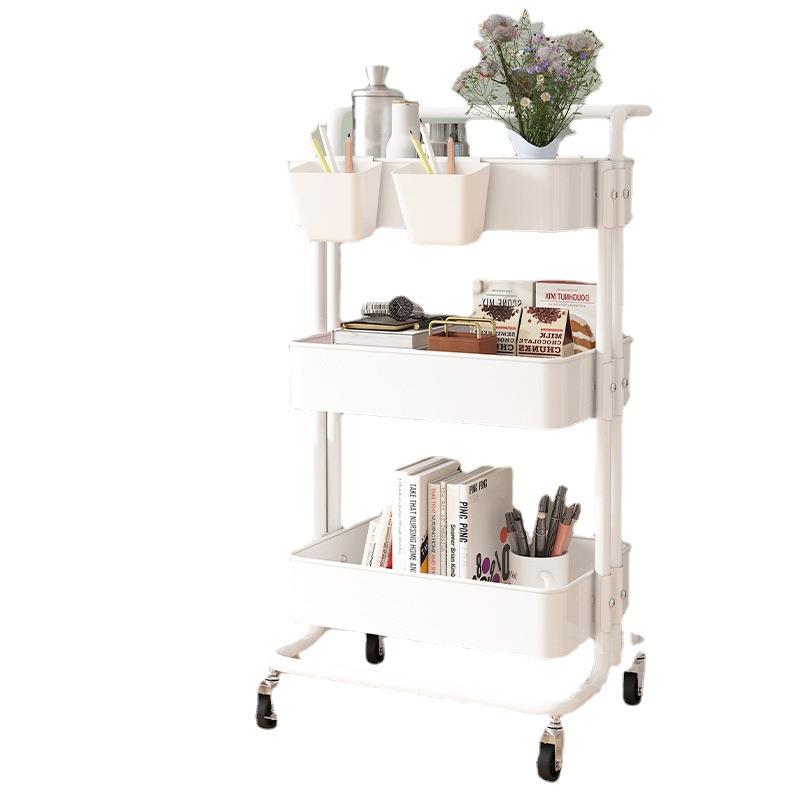 厨房落地收纳置物架客厅卧室多层储物架子家用可移动小推车置物架 - 图3