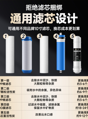 ro反渗透净水器 家用净水机滤水机B通用全屋自来水diy大容量过滤