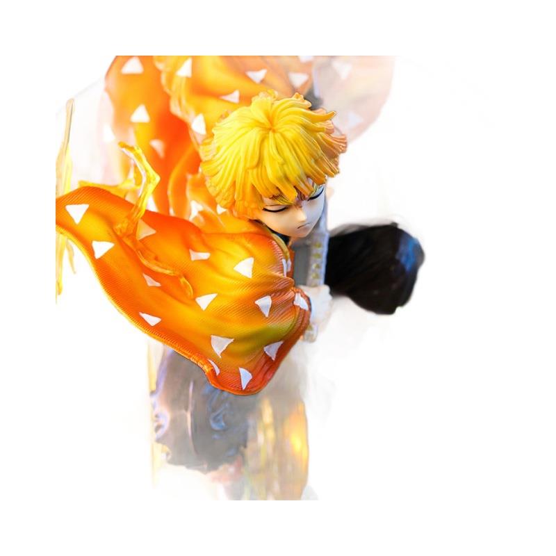 鬼灭之刃手办工厂模型摆件三头雕眼睛发光霹雳一闪 我妻善逸手办 - 图3