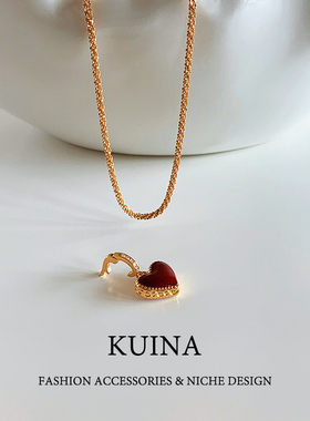 2025新款红色项链女气质高级感