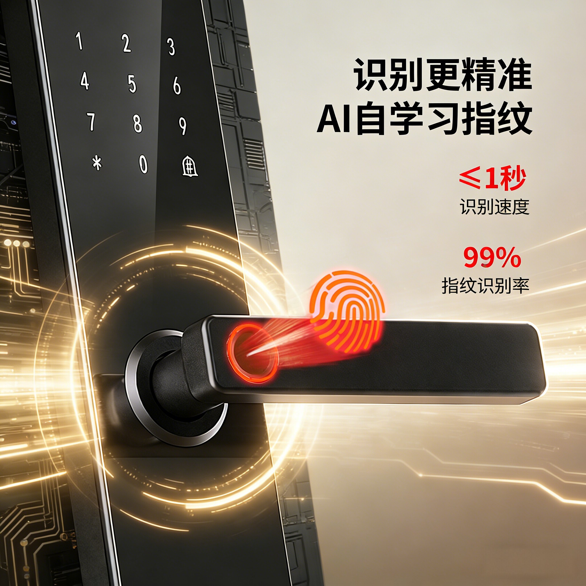 柏嘉利指纹锁家用防盗门电子锁半自动入户门智能门锁告别钥匙正品