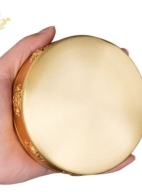 藏式曼扎盘家用铜修盘院供曼扎八吉祥曼茶罗托盘底座底盘小号