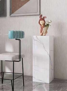 大理石底座岩板柱子客厅大摆件高级感创意摆件高级感轻奢摆件底座