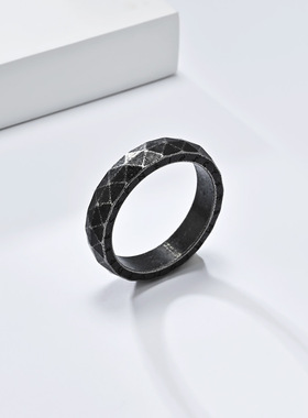 祥饰帝时尚菱形维京字母戒指