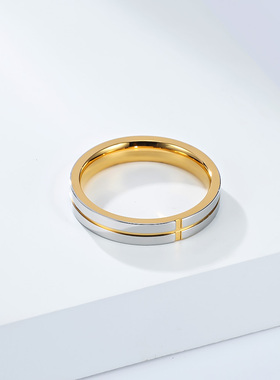 祥饰帝中性简约风十字戒指