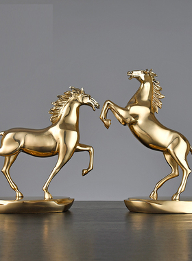 冷铸铜马到成功雕塑办公室招财奔跑骏马摆件店铺开业装饰品工艺品