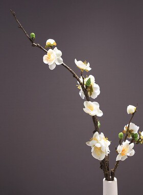 中式古典仿真腊梅花客厅花艺摆件室内装饰插花假花绢花干花梅花枝