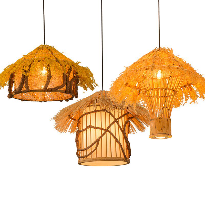 中式复古个性仿古藤艺竹艺农家乐特色餐厅民宿客栈吧台咖啡厅吊灯,淘宝优惠券,粉丝福利购,淘宝优惠卷