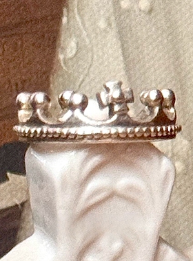 vintage古著银色面具人开口戒指