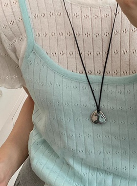 韩国ins风银色不规则字母项链女