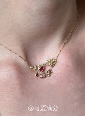 法式复古水滴钥匙项链女