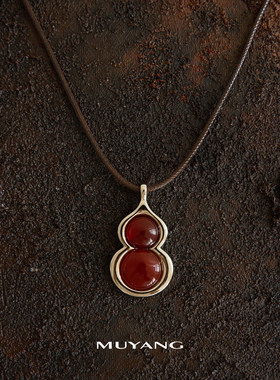 新年复古赤葫吊坠项链女毛衣链