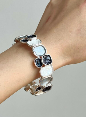 中古不规则方形拼接手镯女