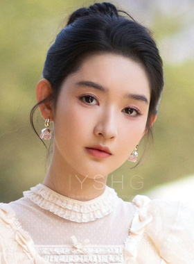 王玉雯同款郁金香耳环女