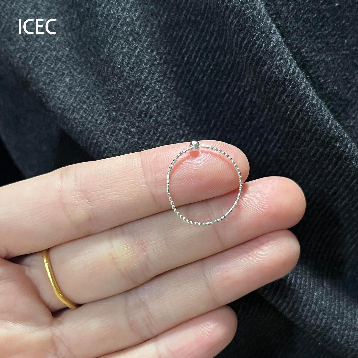 Korean style cool mini very small round bead ring for women