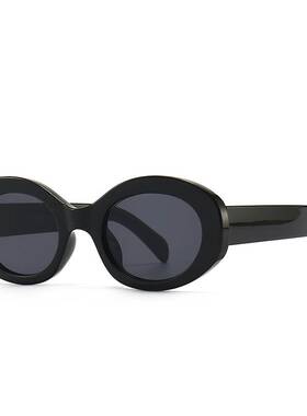 9288大理石纹椭圆形窄小墨镜潮流街拍魅力摩登太阳镜女