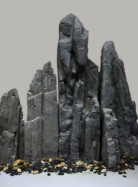 新中式户外仿真石头玻璃钢造景