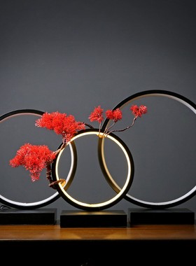 敖丙灯圈高达模型展示台背景灯led灯圈圆环客厅书房玄关装饰摆件