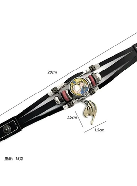 的尾巴皮革手链男女情侣礼物手工多层串珠手环创意手饰品锌合金