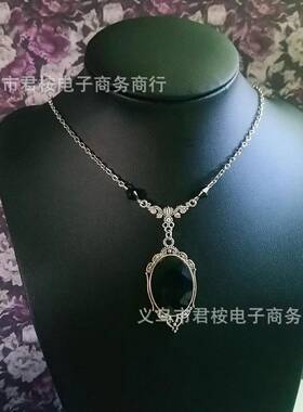 亚马逊 外贸 维多利亚黑色卡梅奥吊坠项链 厂家直销