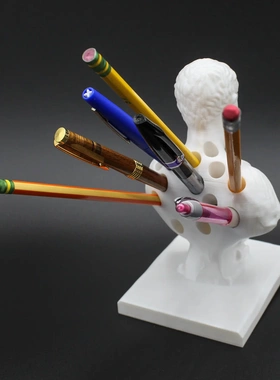 新品创意人物造型凯撒大帝桌用笔插笔座收纳摆件办公桌笔筒欧式