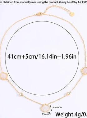 新款贝壳镶钻项链钛钢女不褪色时尚欧美轻奢高版本不锈钢项链饰品