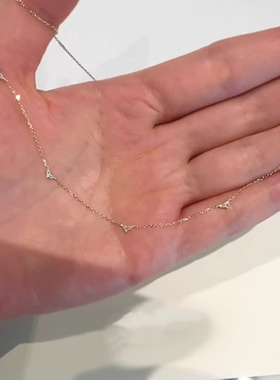 爆闪三芒星项链女气质吊坠