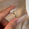 Retro gold imitation zircon ring for women with niche design