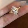 Retro gold imitation zircon ring for women with niche design