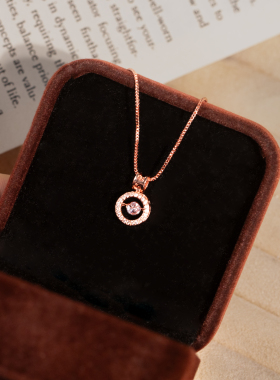 香槟金显白跳动的心项链女新爆款