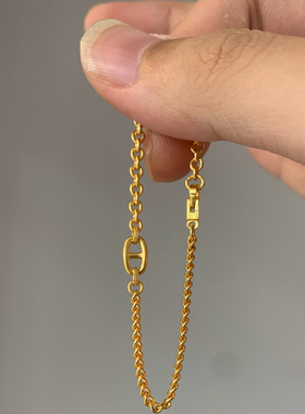 简约金色猪鼻子手链女轻奢小众