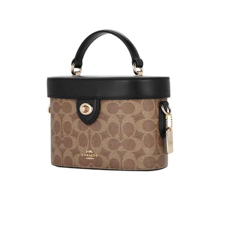 COACH/蔻驰经典印花PVC单肩斜挎手提化妆盒子包-新,淘宝优惠券,粉丝福利购,淘宝优惠卷