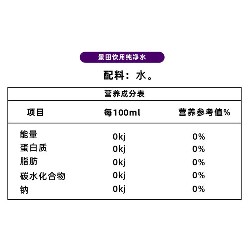 景田饮用纯净水1.5L*12瓶塑包整箱家庭办公大瓶饮用水非矿泉水 - 图3