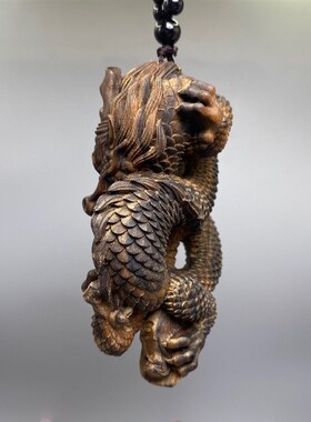 飞龙在天达拉干木雕刻龙牌挂件文玩工艺品手把件汽车内.装饰品吊