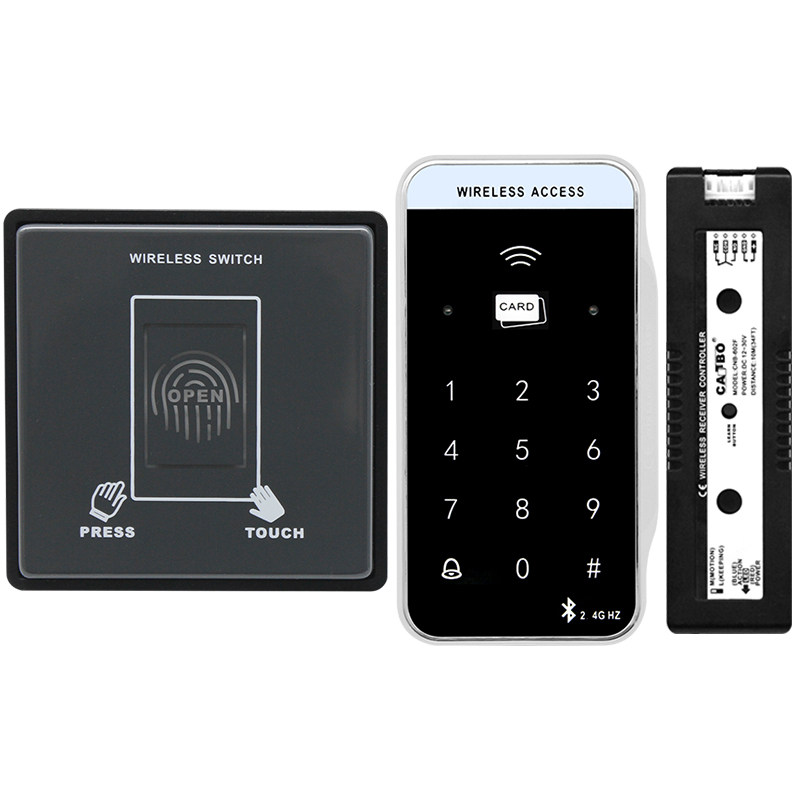 Sensor door wireless access control system, wiring-free, card swipe and password all-in-one machine, automatic door wireless attendance kit