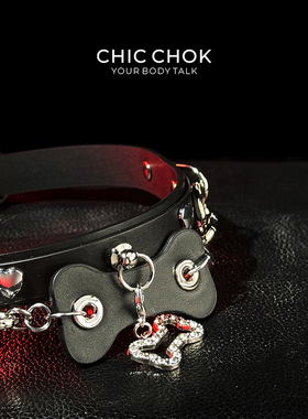 CHICCHOK原创项圈女m高级感choker小狗颈带真皮颈环颈圈M定制