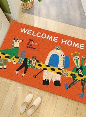Flubit土脚垫PVC刮入户门垫卡通艺术泥耐脏剪裁绘本丝防滑玄关蹭