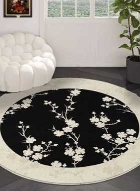 圆形垫毯防滑垫沙发地毯床边卧室茶几玄关客厅进门北欧绒水晶