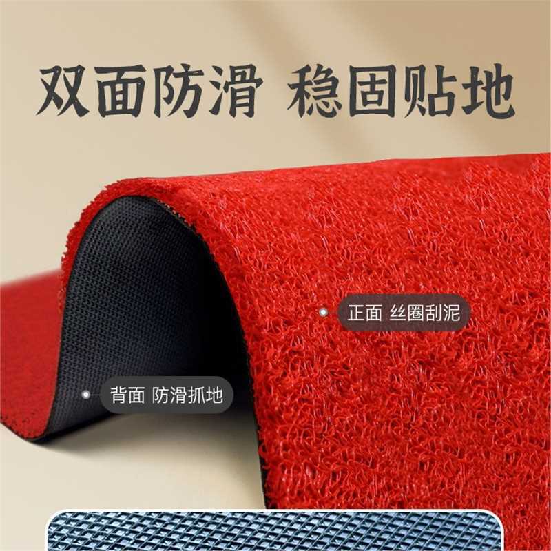 地垫家用正大门喜庆进门垫丝圈门入户门脚垫红色祝语地毯乔迁玄关 - 图0