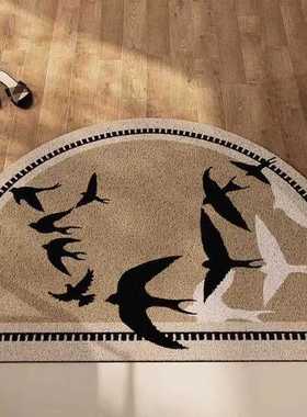 Walmart门口防滑入户可高级玄关地垫轻奢剪裁感丝圈家用耐脏复古