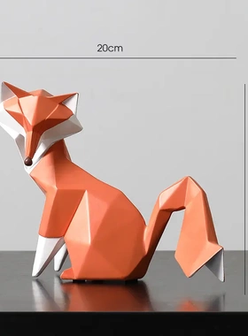 简约狐狸轻奢小摆件简约家居装饰树脂工艺品房间动物桌上摆设