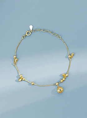 s925银复古宫铃手链女生ins高级感闺蜜网红铃铛转运珠手饰