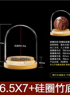 文玩核桃葫芦核雕单籽密封底防尘防开裂陈列展示玻璃罩收纳瓶包邮