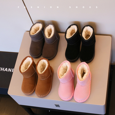 2025秋冬韩版雪地靴外穿女童宝宝防滑软底保暖东北男童中大童短筒