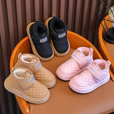 2025时尚新款防滑软底外穿加绒保暖防水雪地靴女宝宝男宝宝棉靴潮