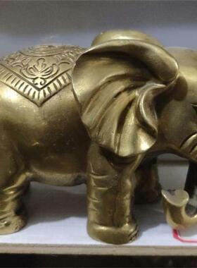 远水近水大象招财摆件招财铜一对卷鼻翘鼻如意桌面办公室玄关财位